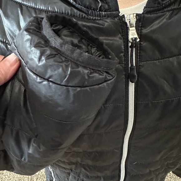Tek Gear Warm Tek Black Jacket Quilted Puffer Coat Women’s Large Hood Sz L - Picture 3 of 9